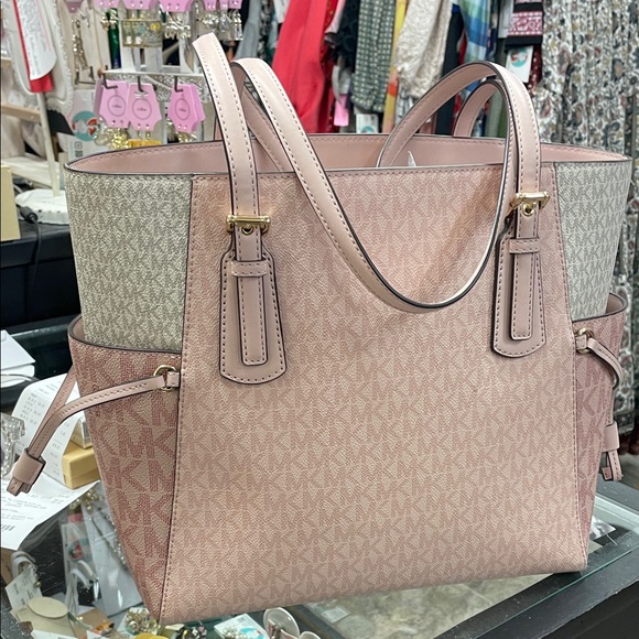 Michael Kors Blush Pink and Cream Tote - Picture 2 of 6